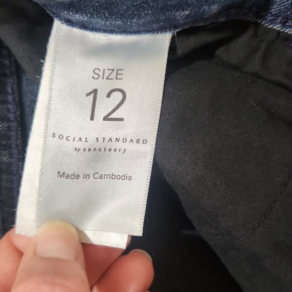 Social Standard By Sanctuary 5 Pocket High Rise Crop Straight Jeans 12 NWT - Picture 4 of 12